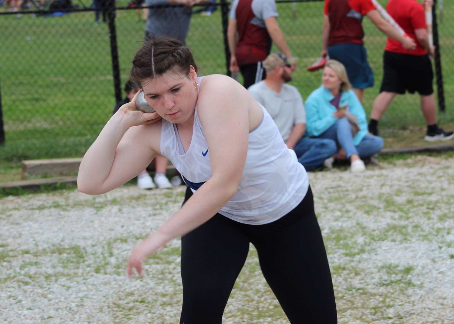 Sophomore Adyson Clark proves that “throwers don’t have finish lines”. Clark participates in both discus and shot put for the LadyJays.