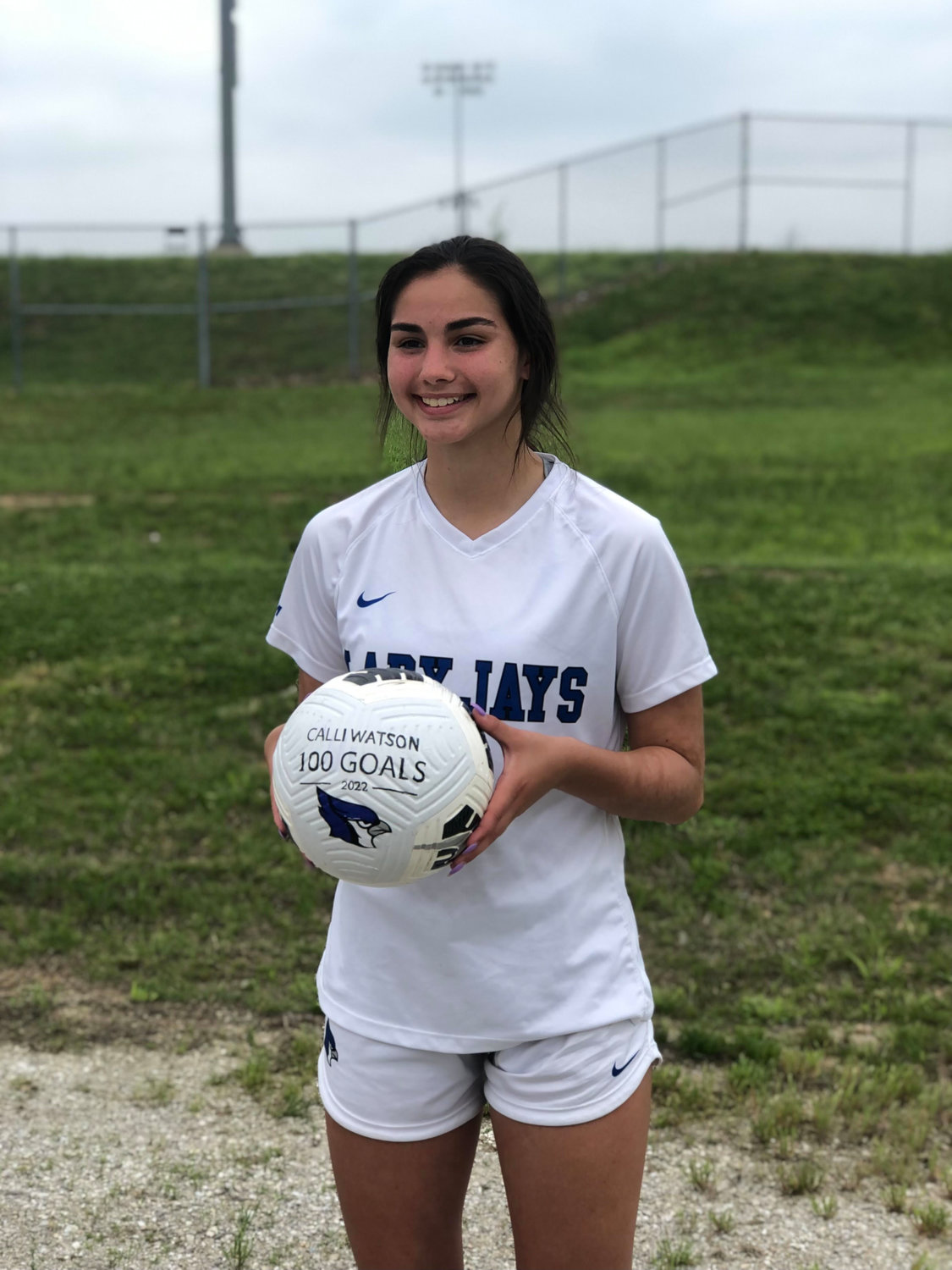 Sophmore Calli Watson scored career goal number 100 at the game against Fair Grove on May 10.