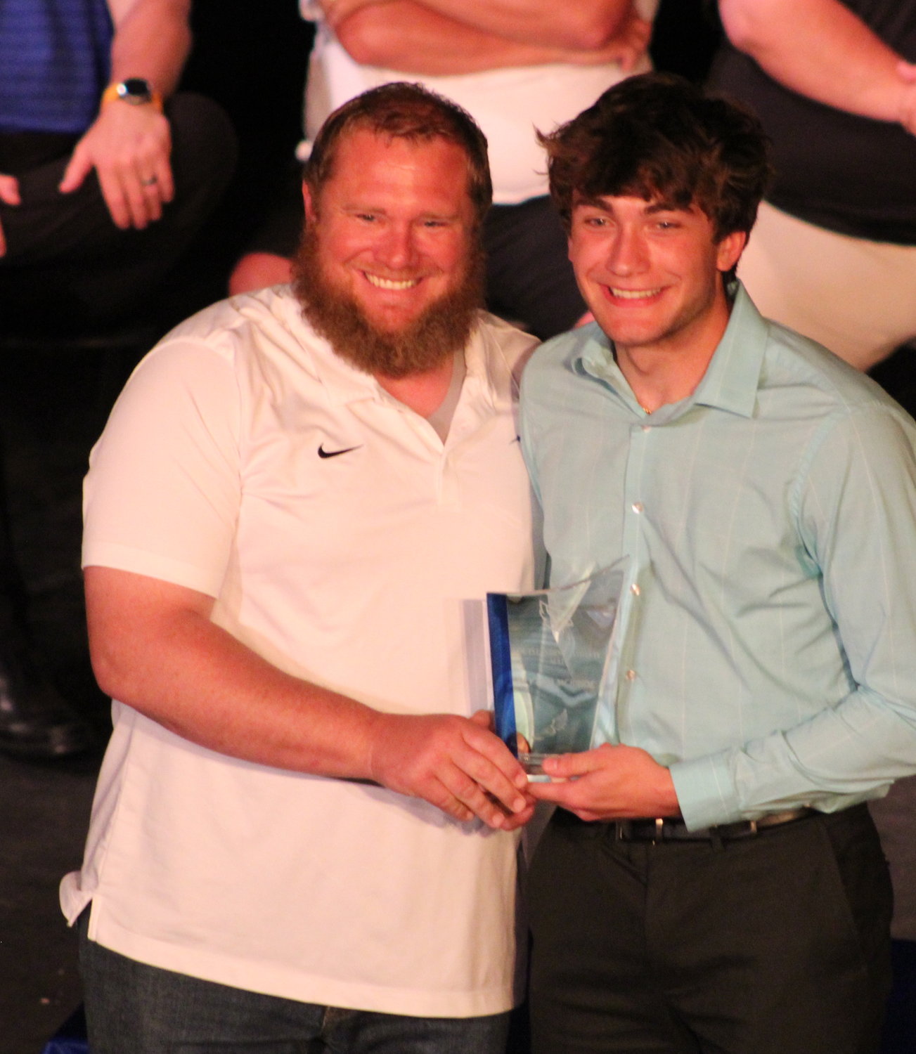 (Left to right) Roy Kaderly and Outstanding Athlete recipient Peyton McBride.