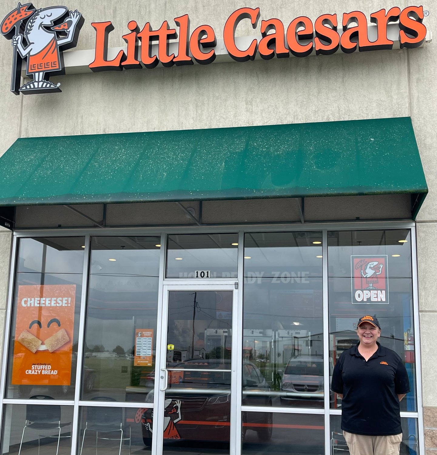 Mechelle Fitzgerald stands in front of her first franchise: Little Caesars. “I’ve never heard so many comments about how grateful they (the community) is that we opened. We are the only one in the county.” Not sure what to try, order Michelle’s favorite: thin crust with onions, green peppers, jalapeños, and banana peppers.