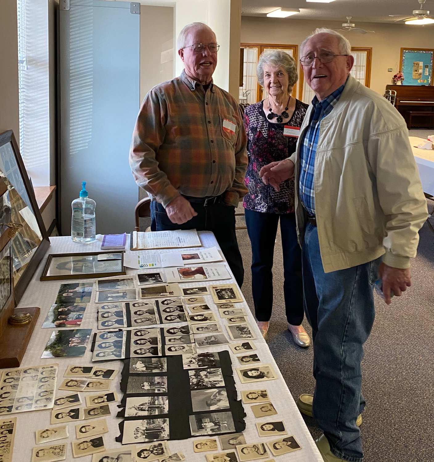 A trip down memory lane. The Elkland alumni shared photos, clippings and smiles when reminiscing their days at the Elkland school.