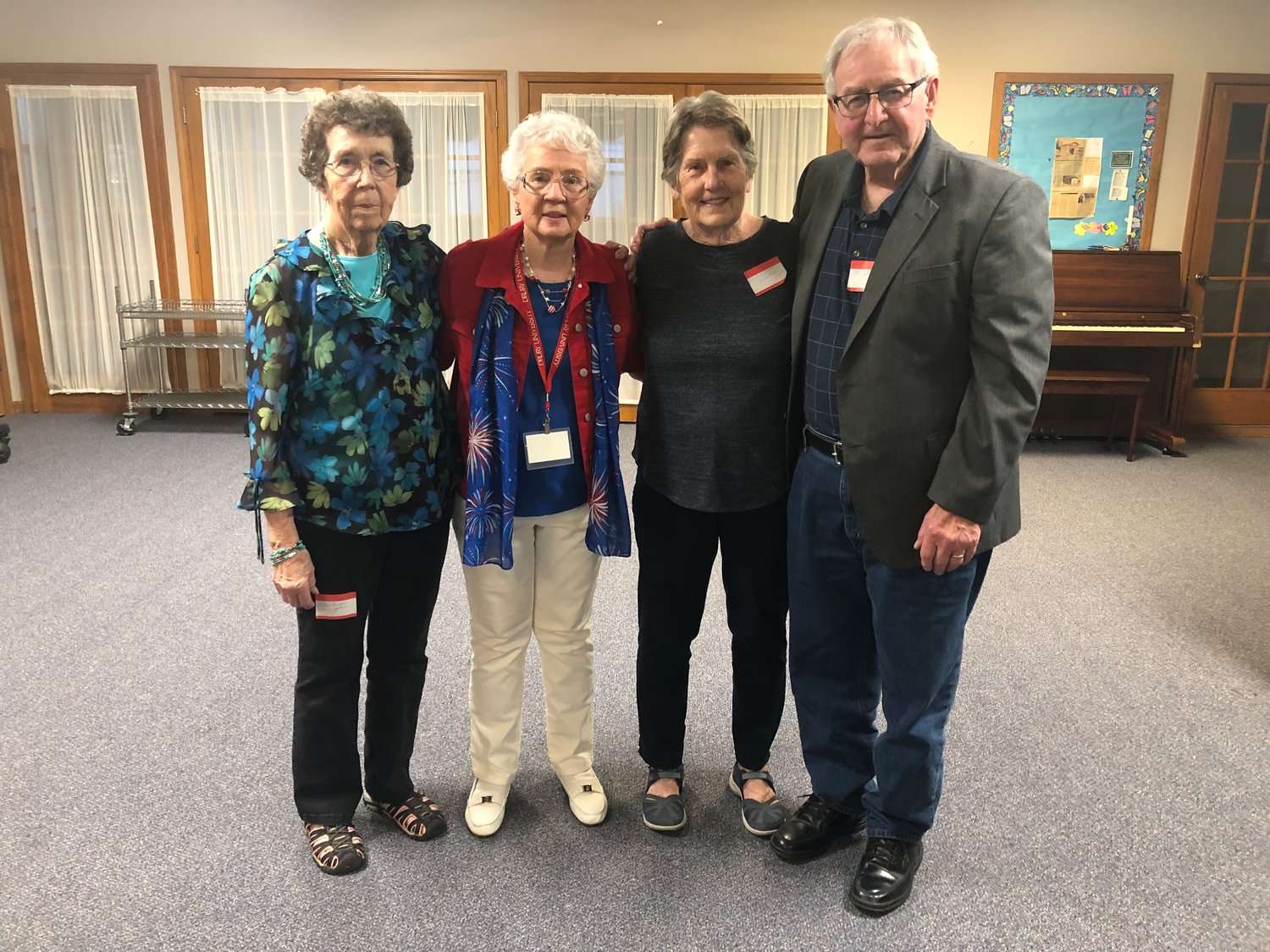 (Left to right) The Elkland class of 1957, Evelyn Cunningham, Darline Dill, Joann Crowder and John Miller.