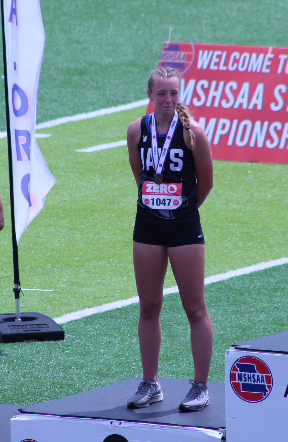 Abby McBride earned 3rd in Triple Jump with a leap of 36’3’’at the MSHSAA Class 4 Track and Field Championship. A personal best for McBride.