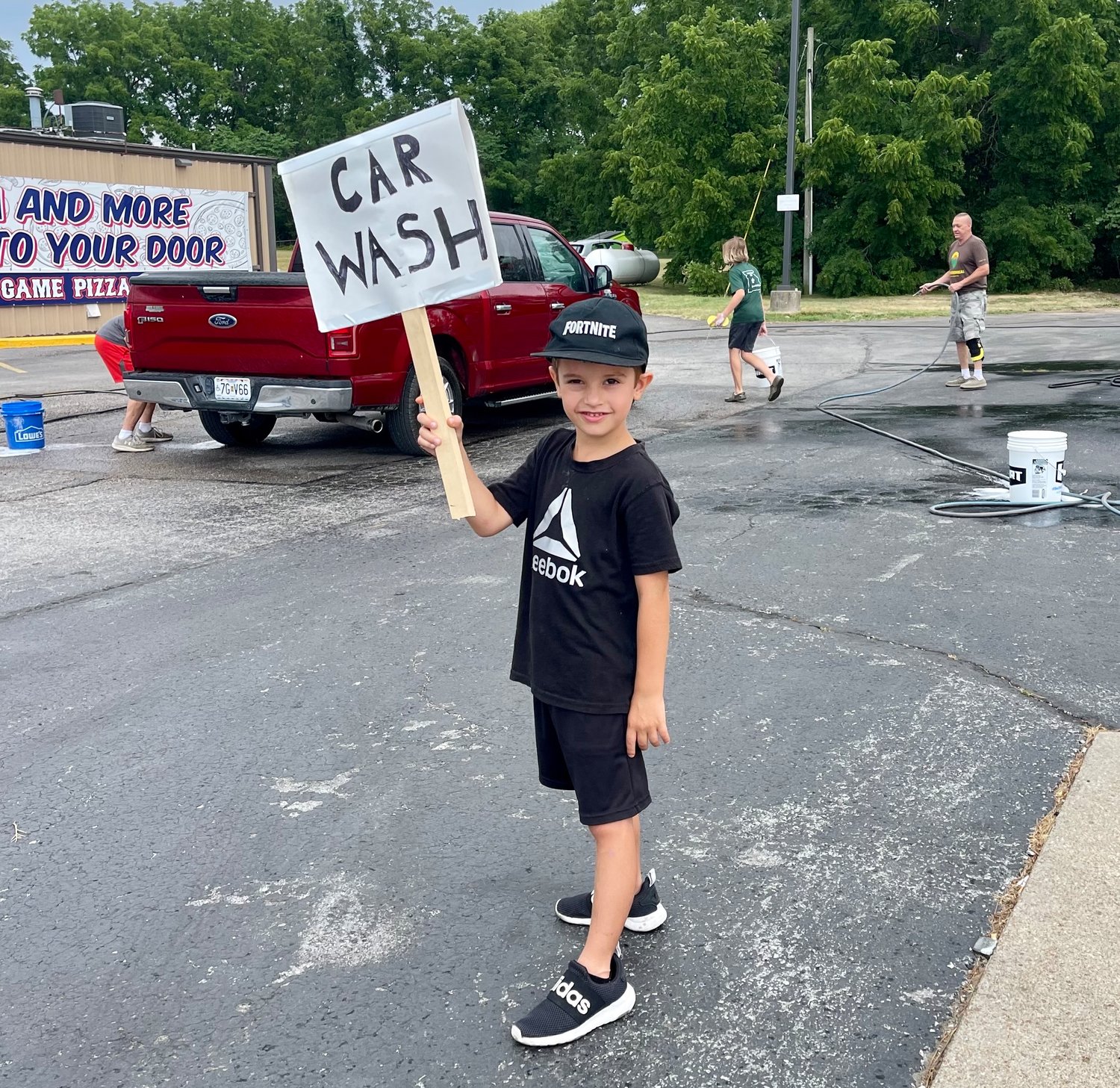 The Boy Scouts held a car wash to raise funds for the gazebo project. Donations were collected to go towards the gazebo and picnic table project.