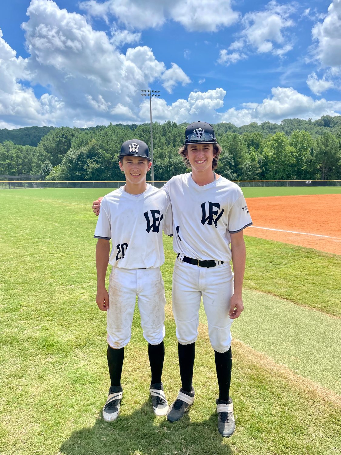 (Left to right) Hunter Fryman and Carson Adams have played baseball together for roughly seven years now, from little league to Wow Factor travel ball, and now playing for the NTIS (National Team Identification Series). The duo not only call each other teammates, but best friends. Unless the Cardinals and Cubs are playing.