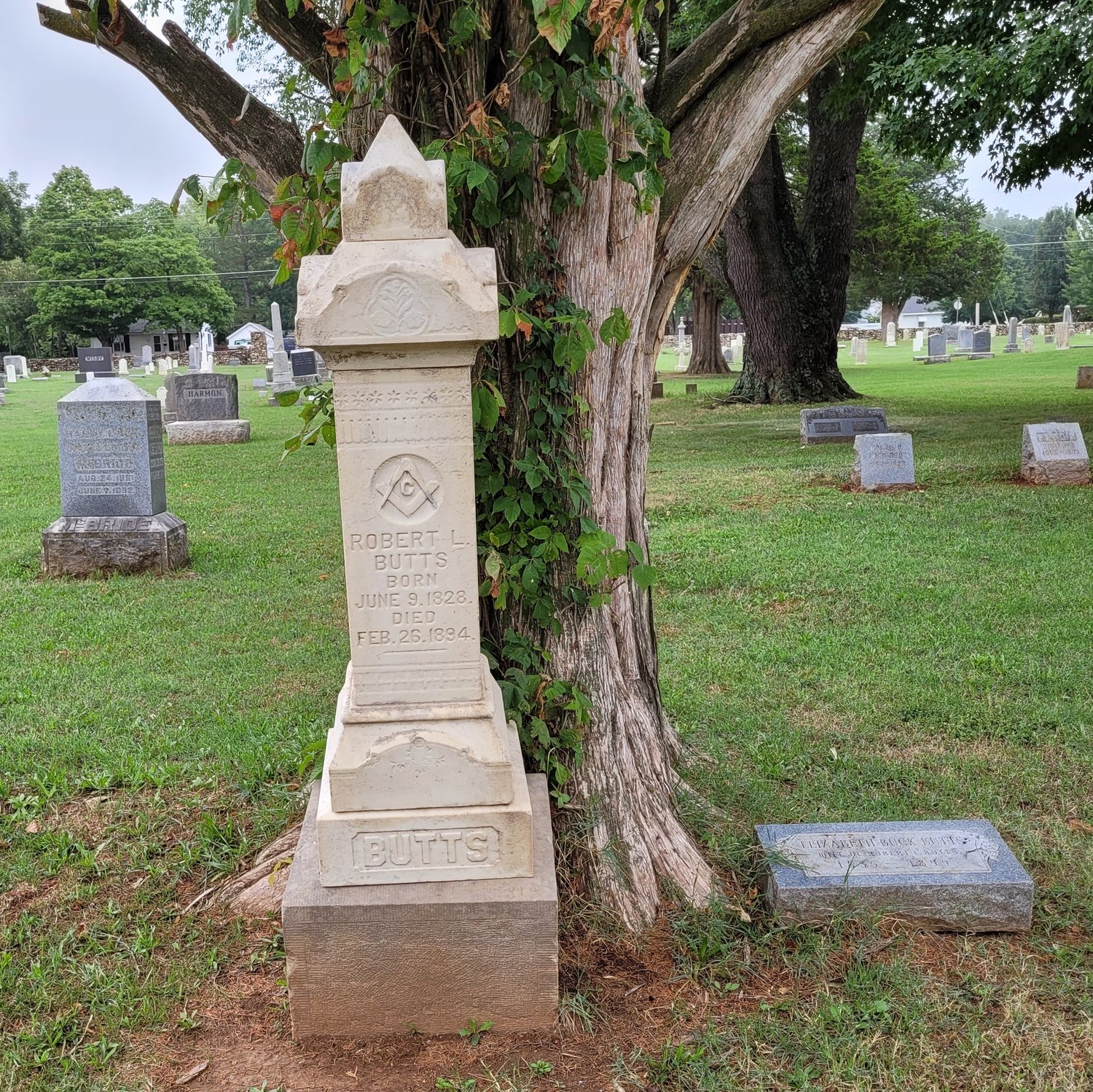 Doris Floyd recounts how she discovered this particular headstone “ It was so covered in vines and lichen that I missed it. I worked down here for hours and hours, then I was driving and though ‘Is there a stone behind all that growth?’ Sure enough there was. You can now see how nice it is.”