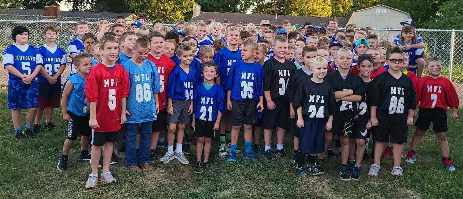The celebration of Youth Night included players from the Marshfield Football League. These small Jays got to "flap their wings" alongside the Varsity Jays onto the field.
