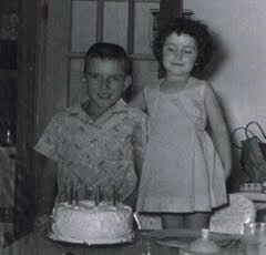Gary Fraker and his little sister, Julie (Fraker) Ebersold in 1960.