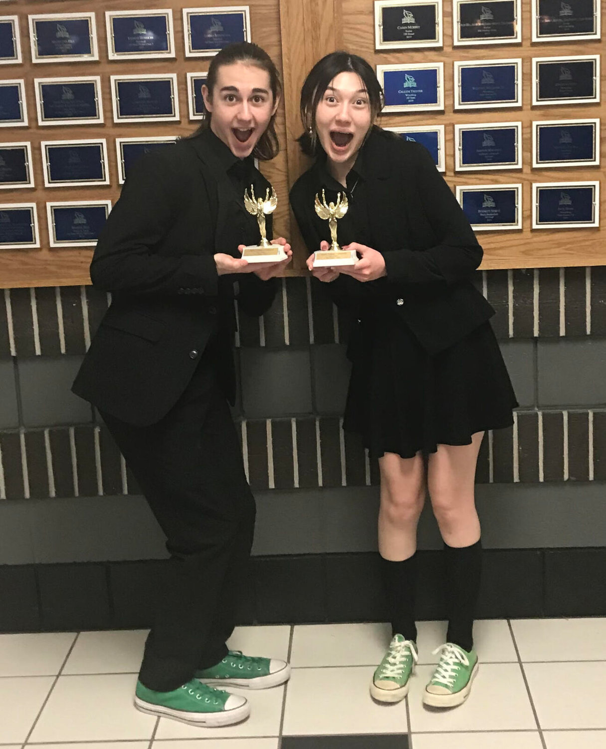 Ian Thompson and Mya Doty brought home fifth place in Duo Interpretation at the Liberty Invitational on January 13 and 14. The team competed against 48 other schools, with categories for competition having competitors upwards of 100 in some categories.