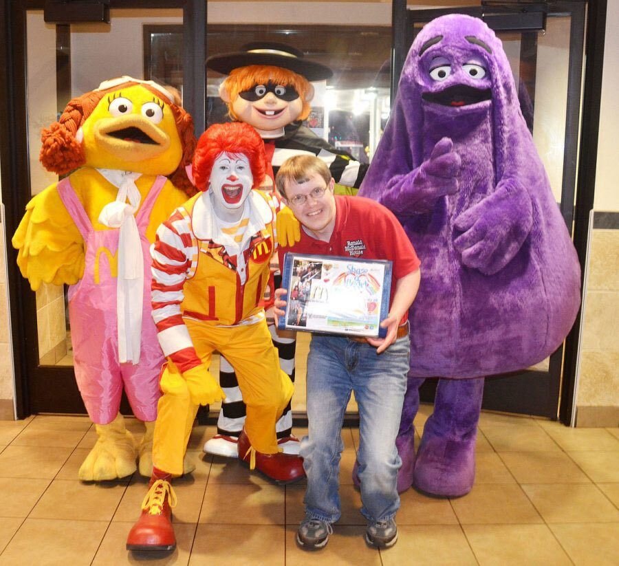 TJ Slocum is pictured at a Share a Heart McTJ Night event at Marshfield's McDonalds.