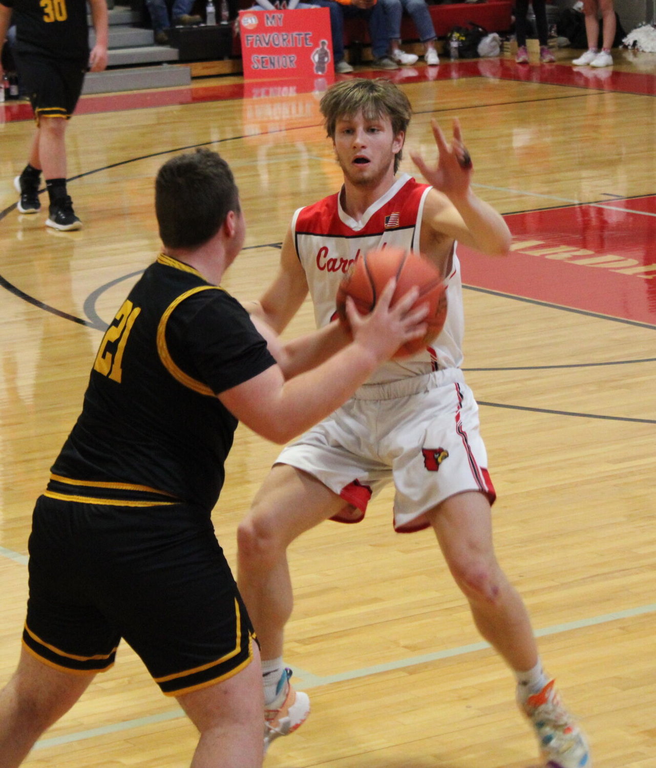 Defending for the Niangua Cardinals is Junior Clayton Henderson, pictured above.


Mail Photo by John "J.T." Jones