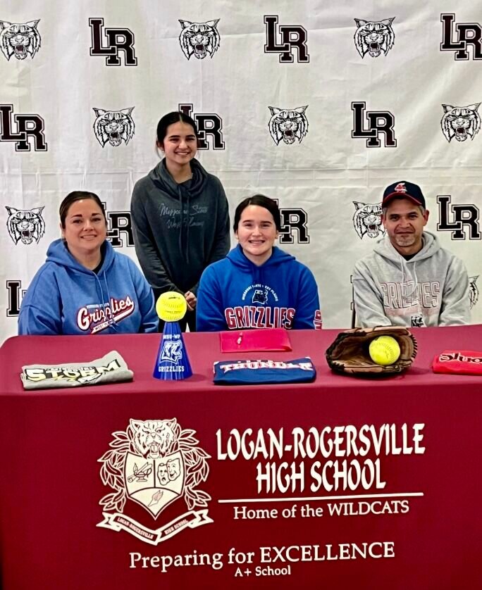 Gloria Alvarado is smiling with her family after she signed her letter to play softball at Missouri State University West Plains.


Contributed Photos by Logan-Rogersville High School