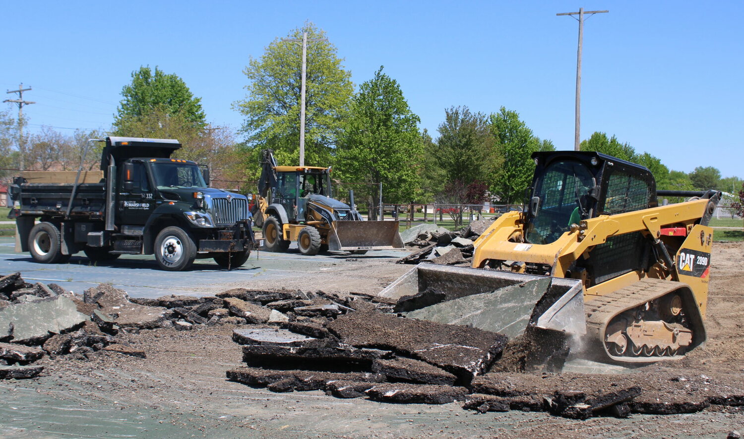 On May 5, the City of Marshfield demolished the tennis courts at Rotary Park. Parks &amp; Recreation are working with the City on the future of the now-empty lot.


Mail Photo by Shelby Atkison