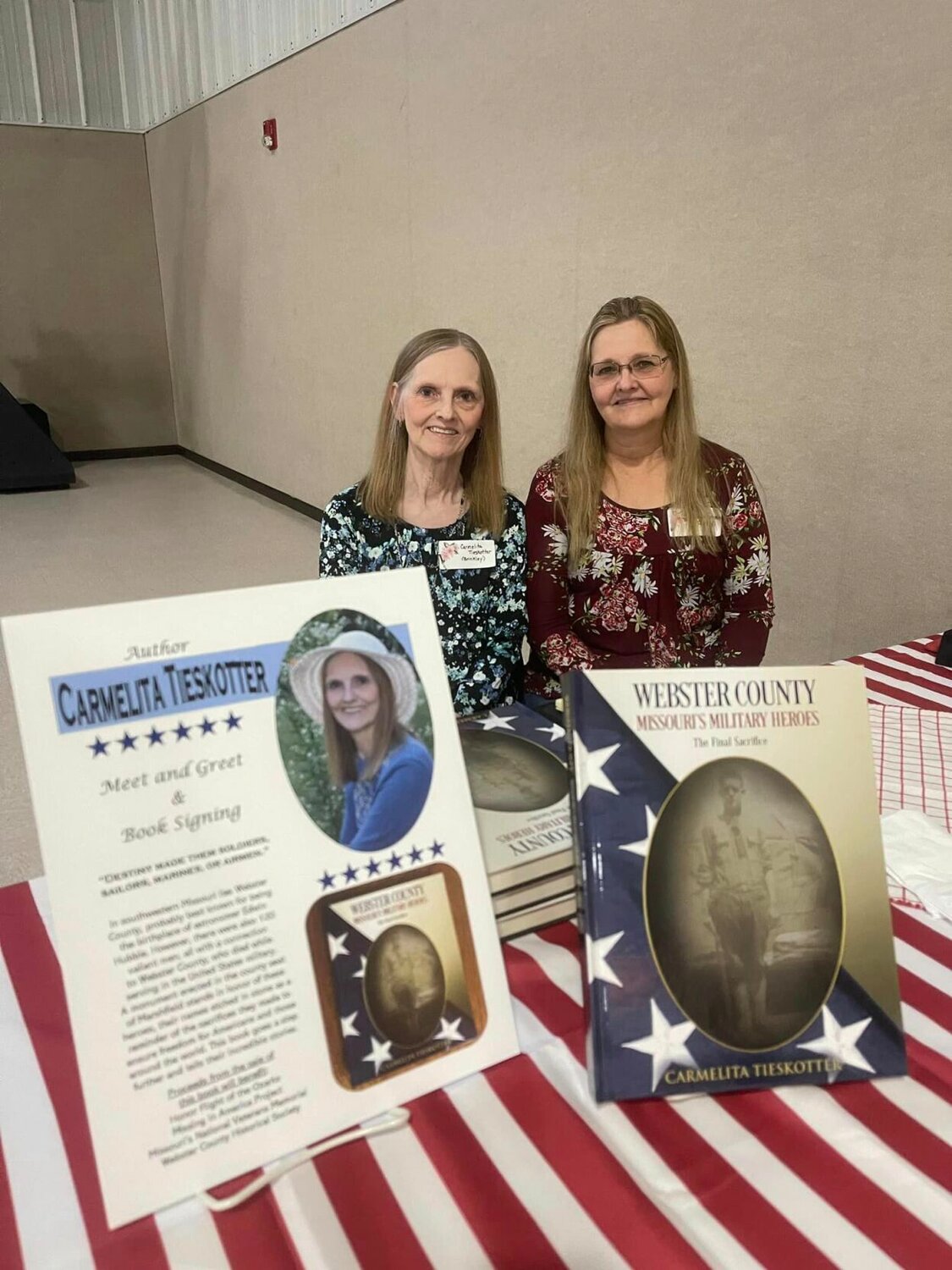 Carmelita Tieskotter (left) has published a book titled "Webster County Missouri's Military Heroes."


Mail photo by Shelby Atkison
