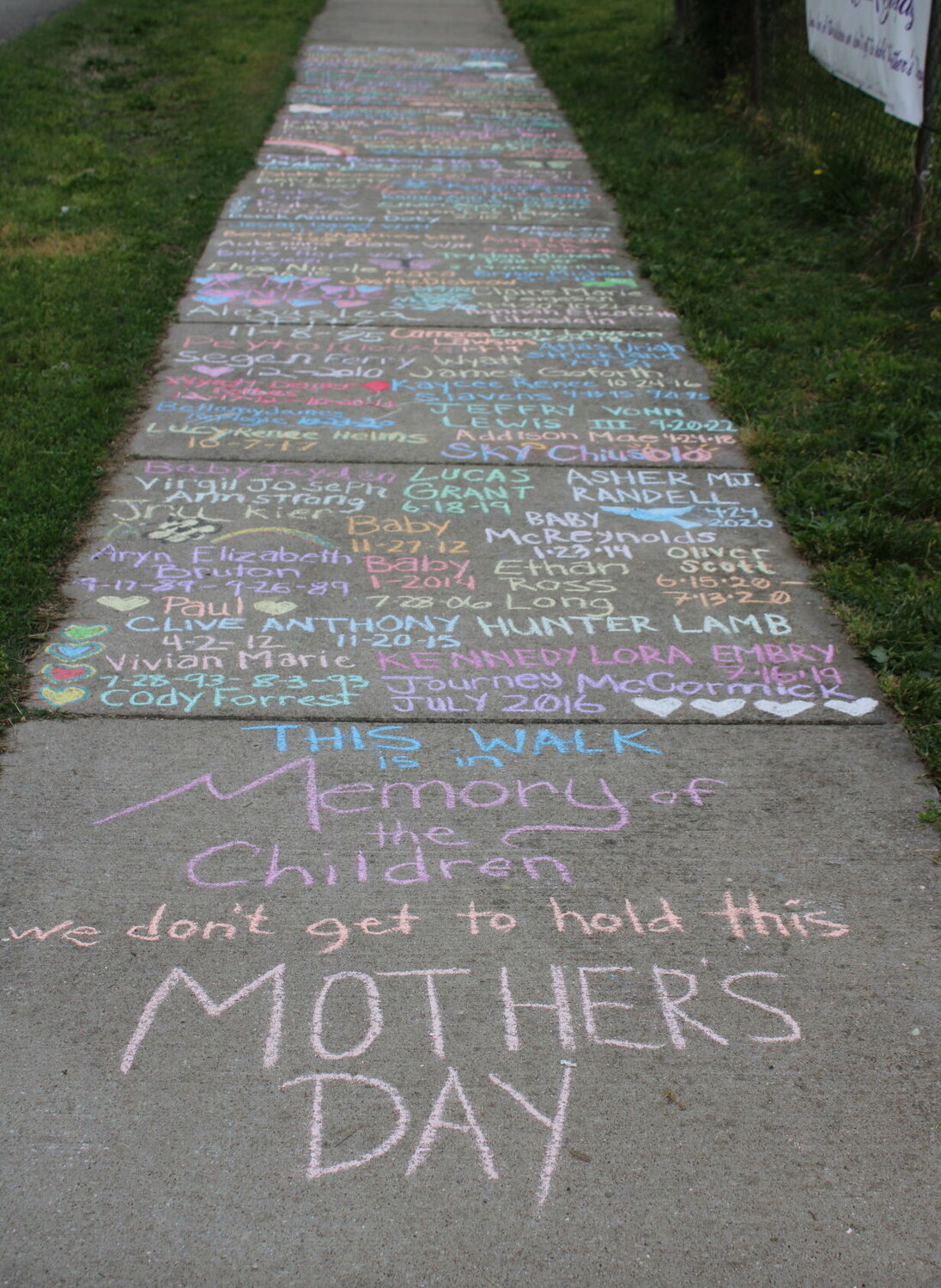 For the fourth year, Marshfield resident Brianne Mansfield wrote the names of children from around Webster County who were lost due to miscarriage or stillbirth. It took two days for Mansfield to write the 403 names represented.


Mail Photo by J.T. Jones