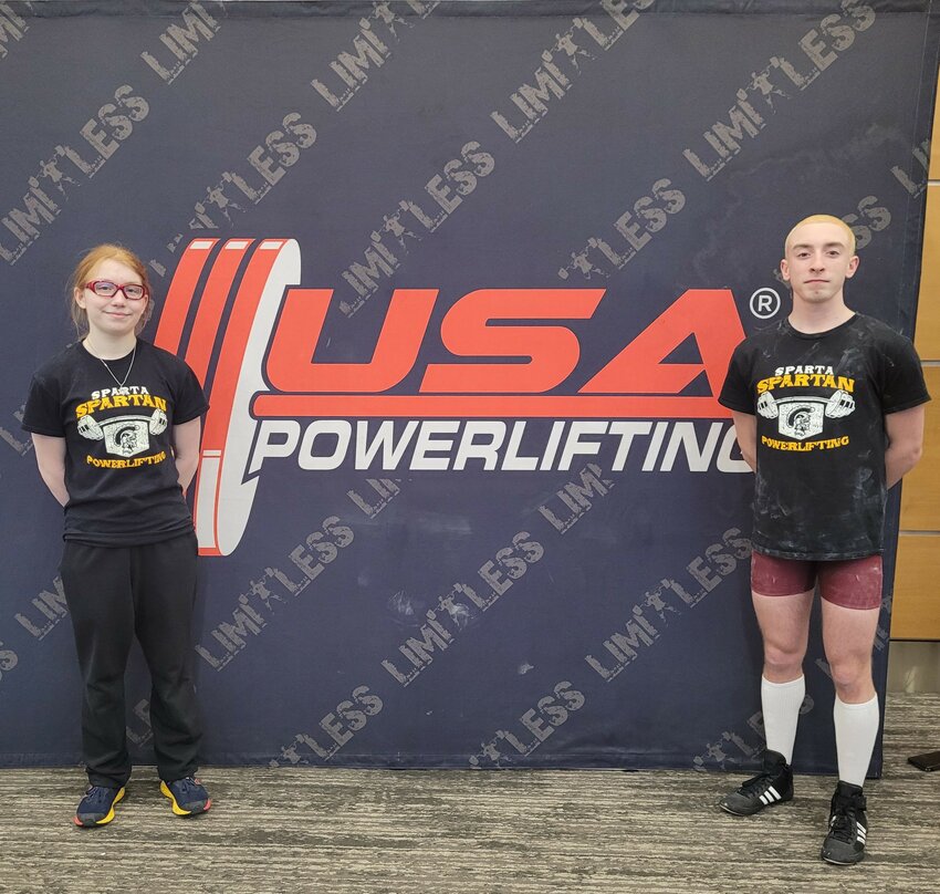 Sparta High School Juniors Jessie Kondor and Brayden Ward represented Sparta in the National Powerlifting competition held in Appleton, March 21.