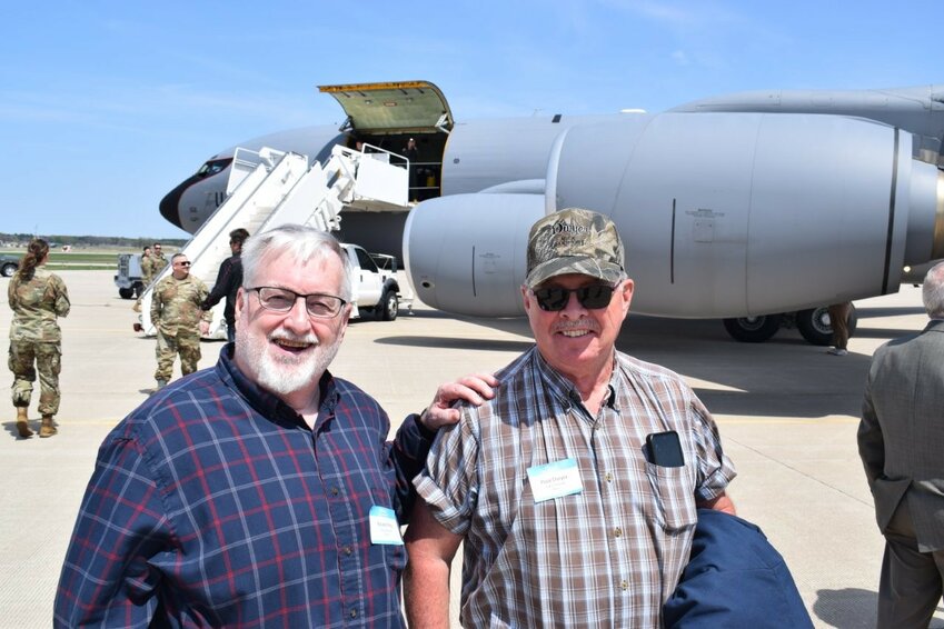 Sparta Mayor Kevin Riley and Tomah Mayor Paul Dwyer back on the ground following the successful air refueling mission