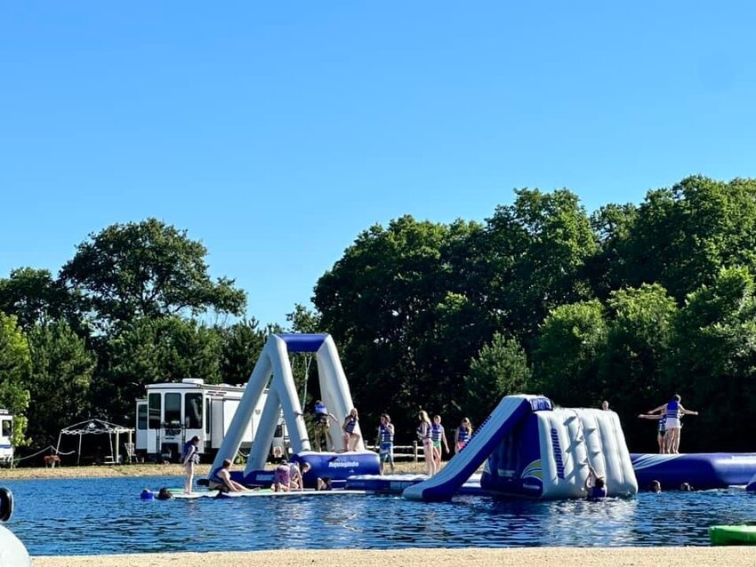 Whiskey Creek has an inflatable Aqua Park, which is popular with locals in the know, including Cashton Schools. Owner, Kristin Gilbertson, shared, “Thank you to the Cashton Middle/High School and the PE teacher for bringing 34 wonderful summer phy-ed students to the park! We hope you had a blast. See you back next summer!”