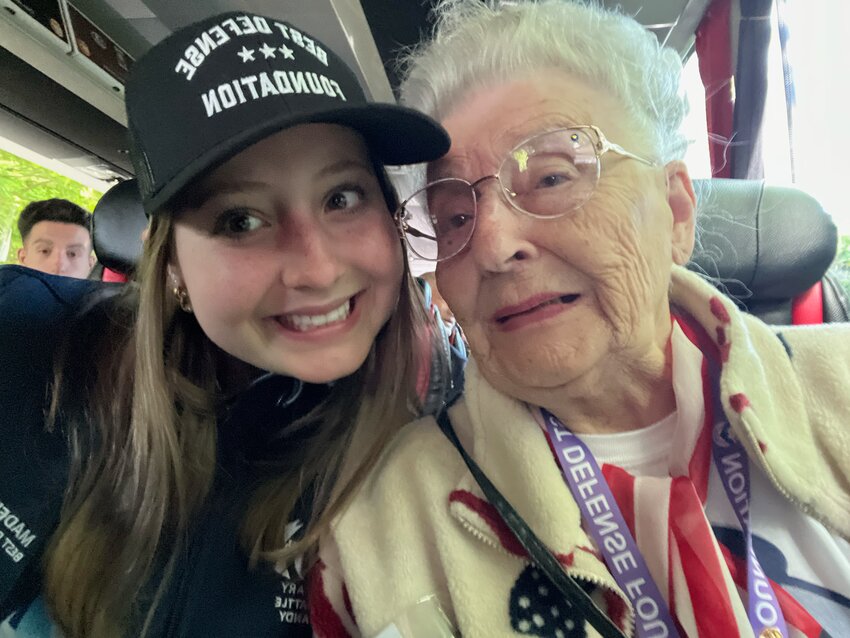 Maddi Sprain with Anna Mae &ldquo;Rosie the Riveter&rdquo; Krier. She would boldly tell any bomber pilot, &ldquo;I built that plane.&rdquo;
