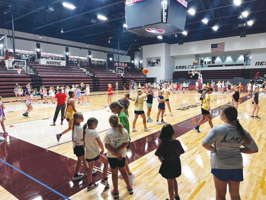 In this file photo from 2023, more than 80 girls participate in the Pee Wee basketball camp held in the AT & Georgia Mae Smith Activity Center. The girls came from a variety of school districts throughout the area, including Huntsville, Jasper, Kingston and Alpena.