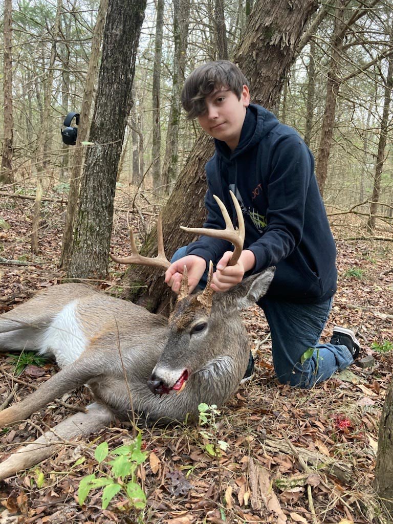 Quentin Cornett, 12, son and Randy and Johnna Cornet, killed this 8-point buck in the Bohannon Mountain area.