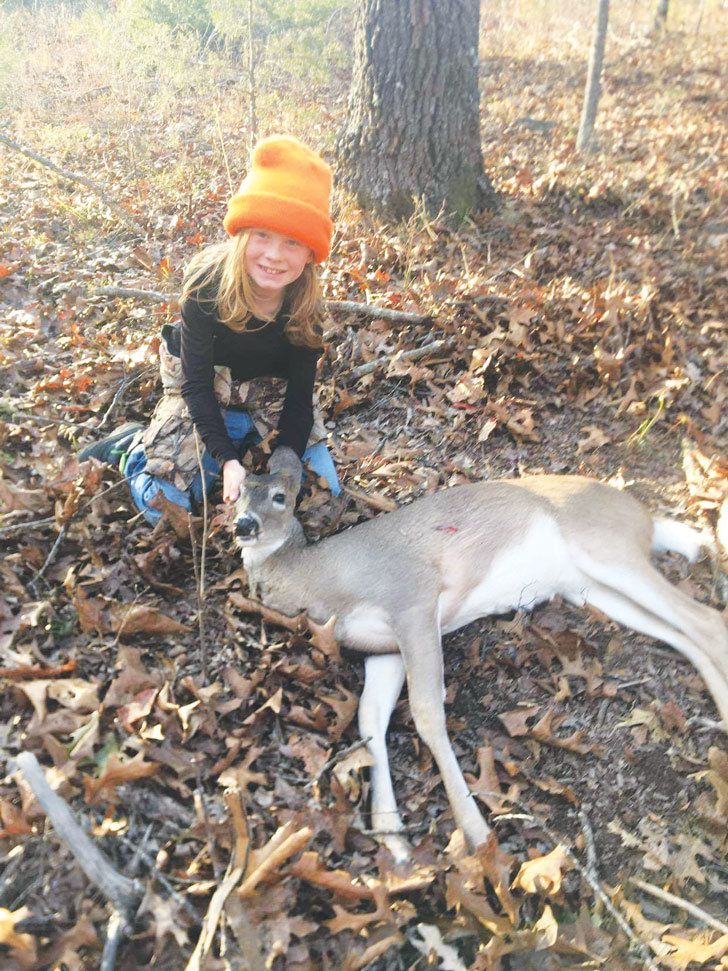 Rowan Bell, 11, son of Eric and Jessica Bell, killed a button buck in Witter.