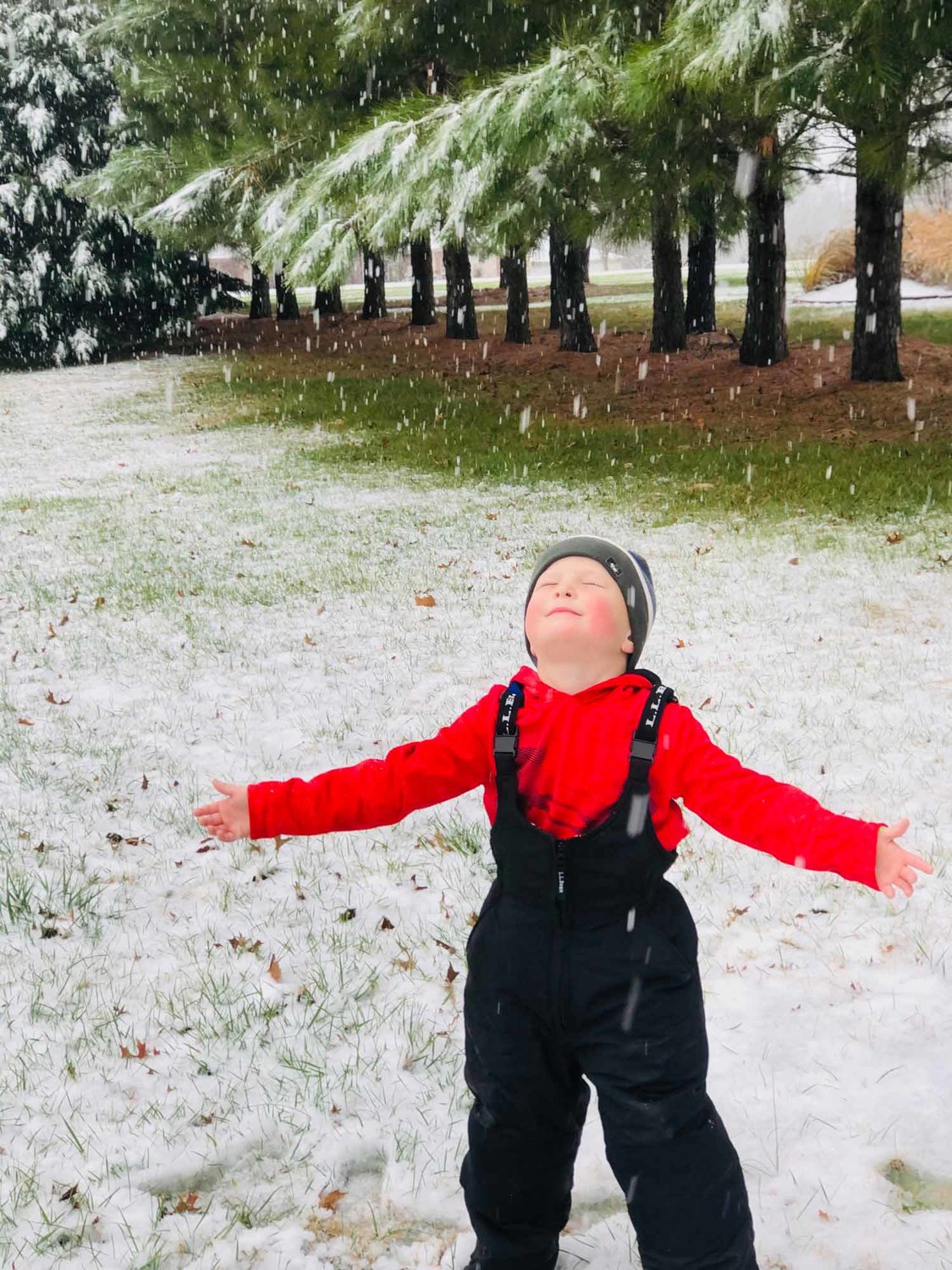 5-year-old Jackson Morgan of Huntsville takes in the wonder of his first snow.