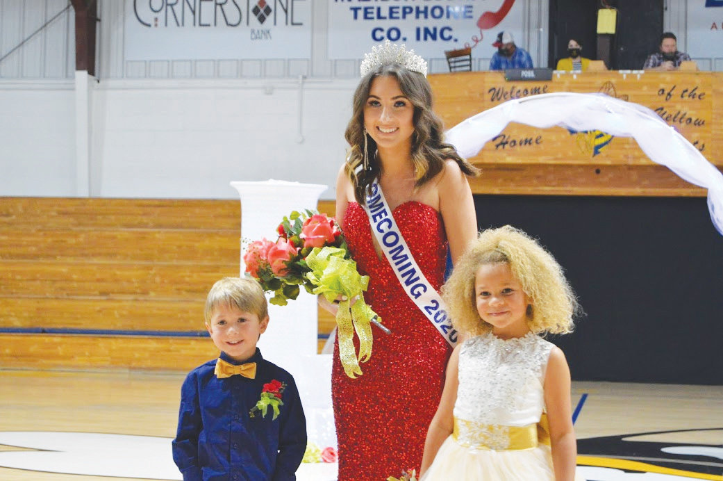 Queen Kinsley Clemons with Crown Bearer Micah Robinson and Flowergirl Londyn Rogers.