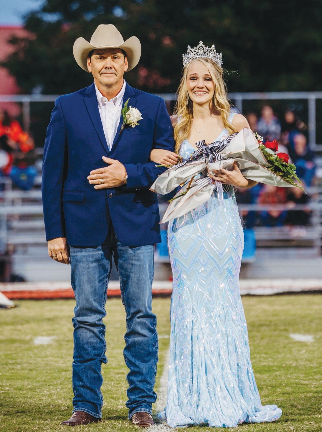 Huntsville Senior, Faith Thomas, was named the 2023 Huntsville High School Homecoming Queen. She was escorted by her father, Danny Thomas.