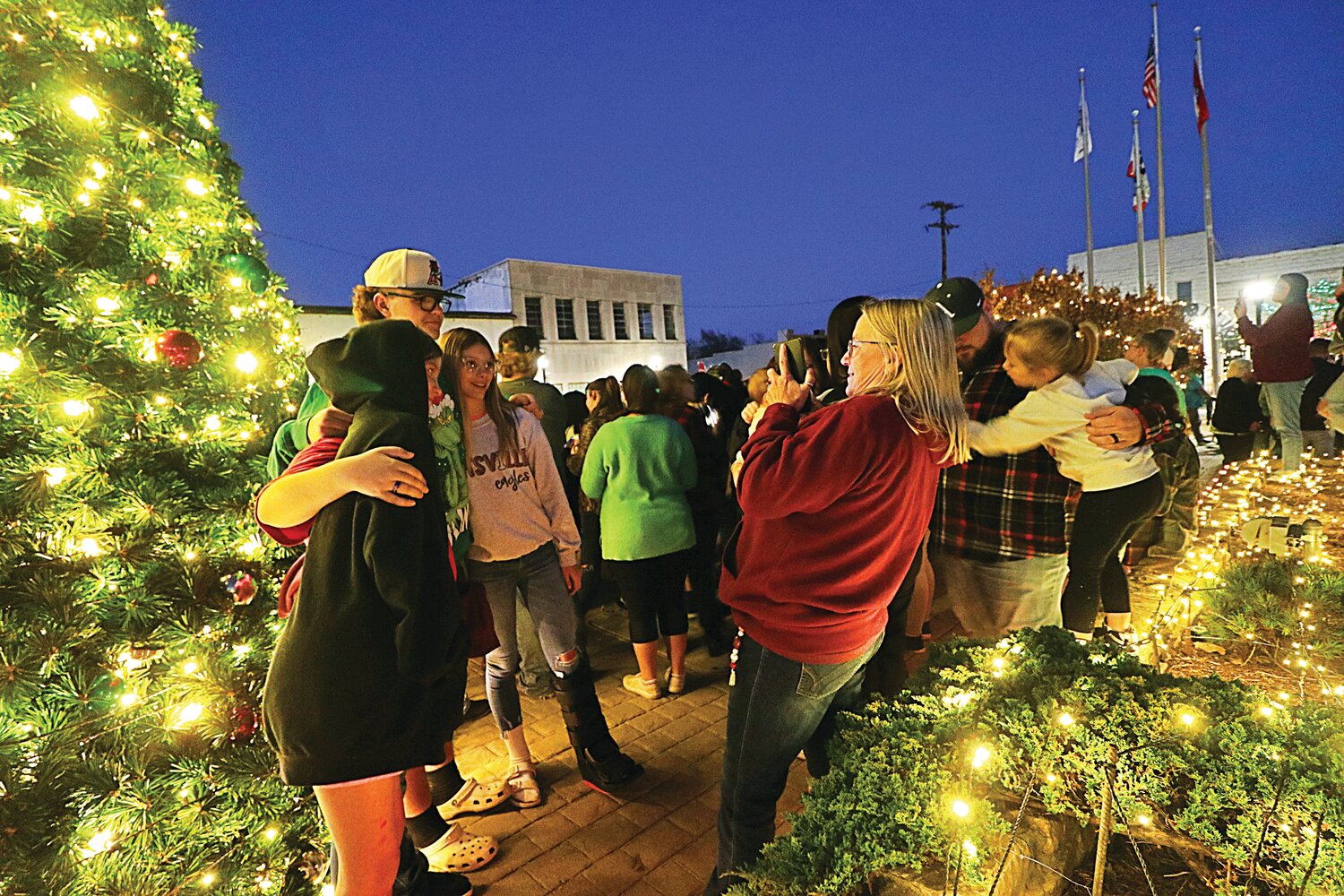 Visitors enjoy the Lighting of the Square.