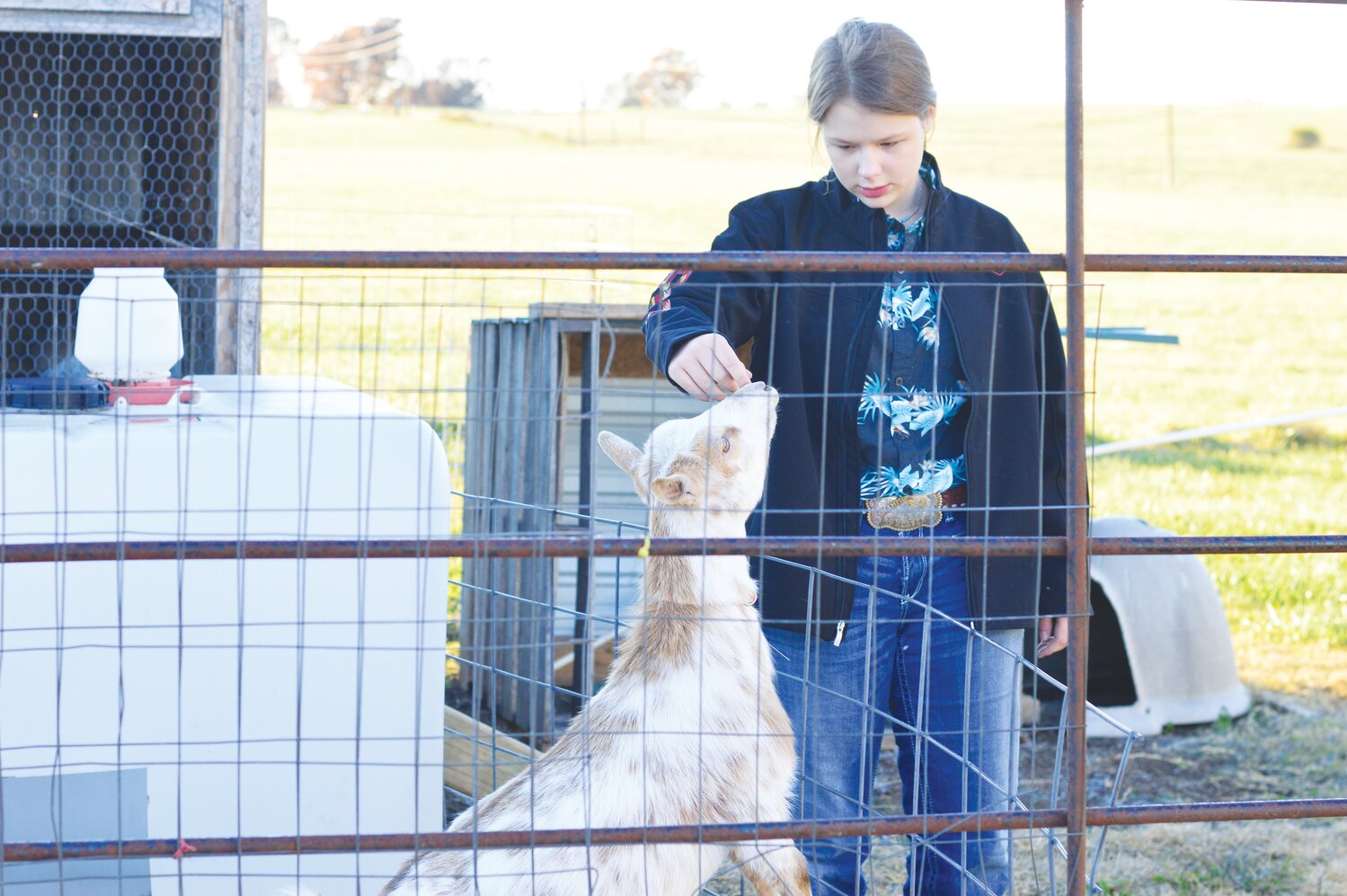 Kya Harris loves taking care of her animals.