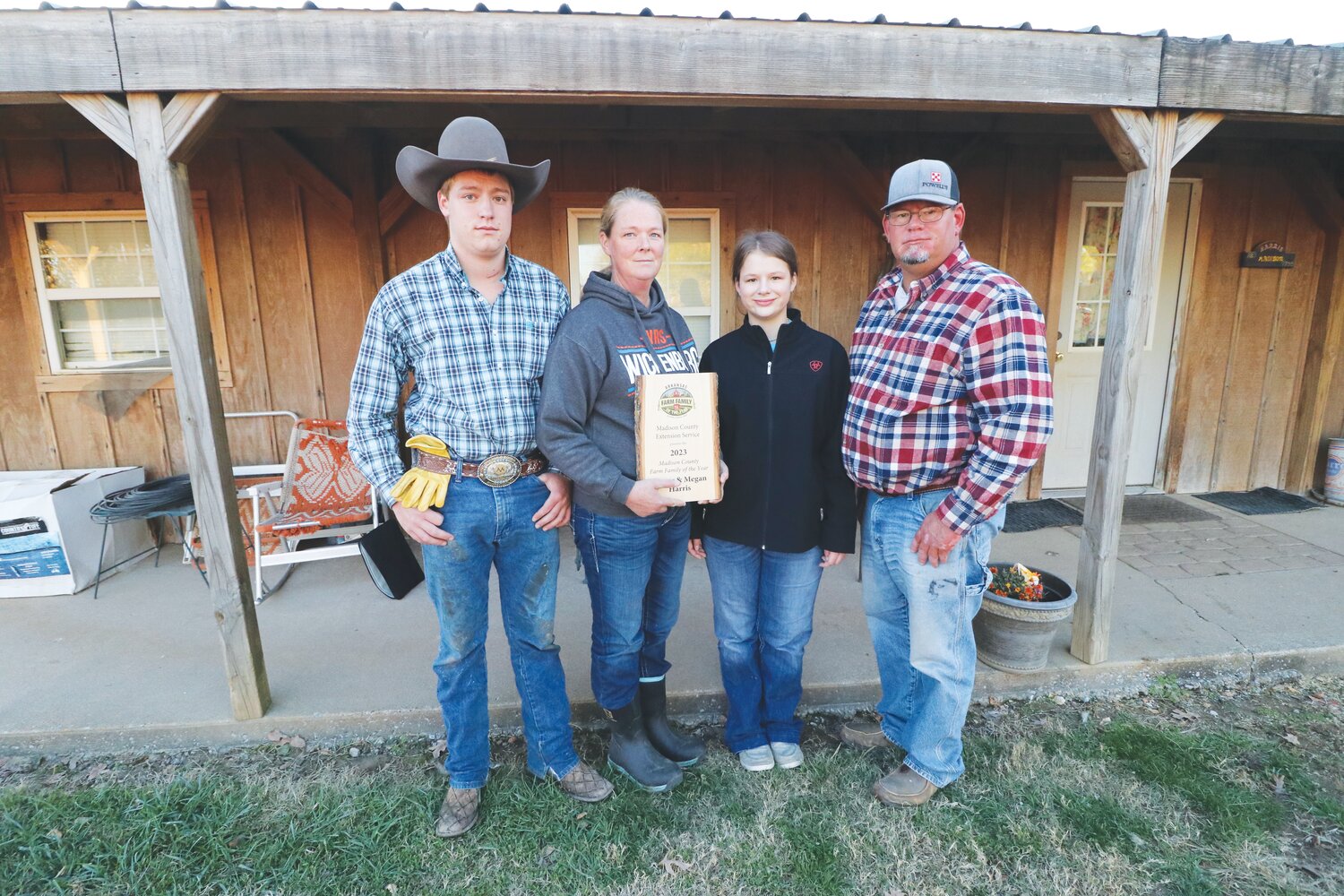 From left, Dooley, Megan, Kya and Kenny Harris are Madison County's 2023 Farm Family of the Year.