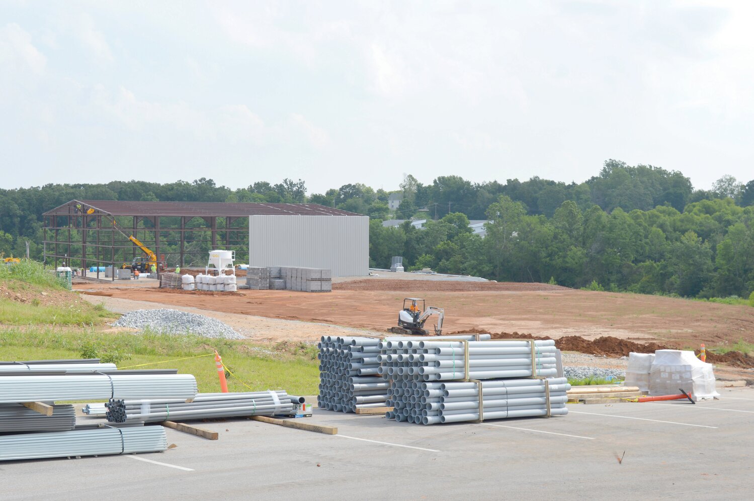 Construction has begun on the Eagles’ Indoor Facility, an all-weather practice area for the Huntsville baseball and softball teams near the Activity Center.