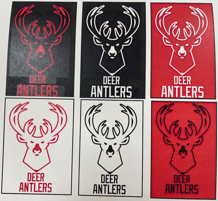 The new Deer School logo was approved by the Deer/Mt. Judea School District Board of Education at its May 15 meeting at Mt. Judea. The school was looking for a new design. A committee was formed to create a new modern logo. This draft presented to the board features a variety of color combinations.