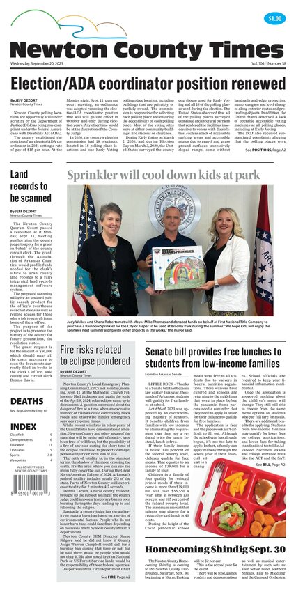 Wednesday, September 20, 2023 - Newton County Times