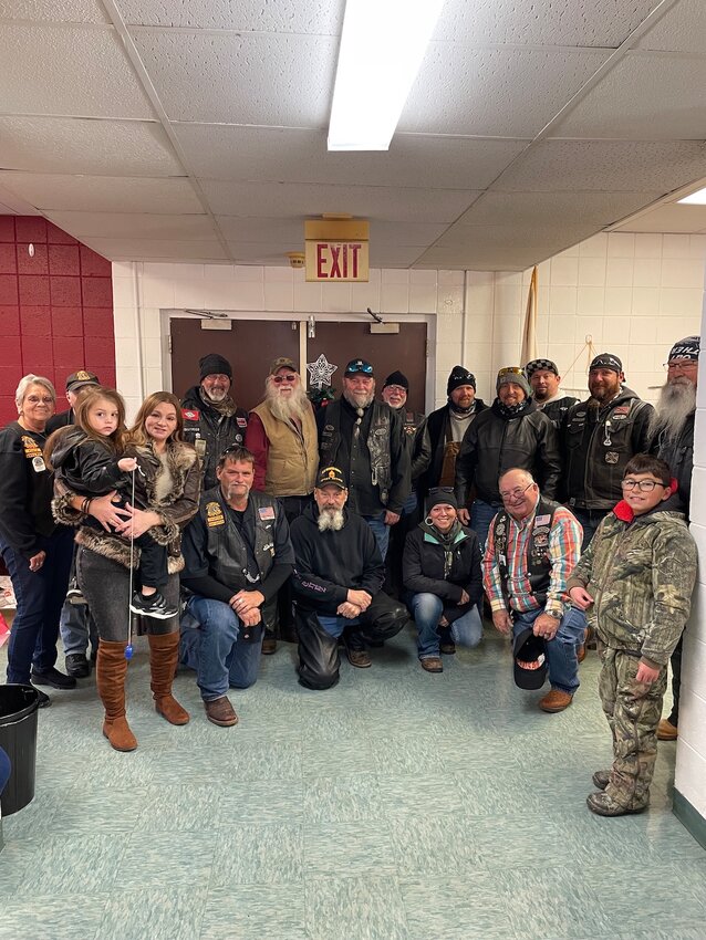 The ABATE (Arkansas Bikes Aiming Towards Education) District 7 Motorcycle Club held their annual Newton County Toy Drive on December 1, 2024 for the Newton County Extension Homemakers Club (EHC) Christmas project. It was a fine day for a bike ride from Harrison, even one junior rider rode with his dad. Each member brought a toy or donated cash, some did both, they all sat down and enjoyed a lunch of hotdogs and/or chili with all the fixings then finished up with homemade desserts served by the Newton County EHC clubs. The event has become a well-loved tradition and this group is so appreciated by the Newton County Extension Office, EHC ladies and of course all the families in Newton County that this group makes Christmas possible! this program is made possible through cooperation with the Newton County Extension Office and the Extension Homemakers Council
