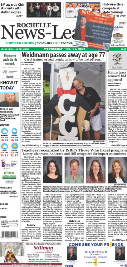 Rochelle News-Leader — Wednesday, Feb. 21, 2024 - The Rochelle News-Leader