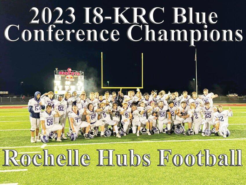 Fifteen members of the Rochelle Hub varsity football team earned All-Conference recognition from the Interstate 8/Kishwaukee River Conference in 2023.