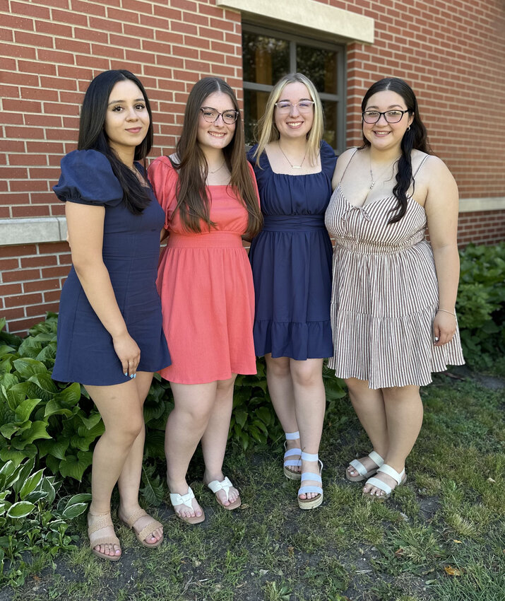 Four contestants in this year’s Sweet Corn Festival Queen Pageant, left to right, are Janet Guzman, Aubree Jones, Kamdyn Becket and Mariah Figueroa. (Photo contributed)