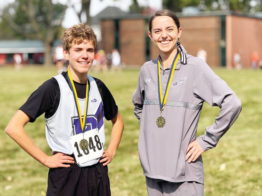 Freshman Tyler Johnson (left) and junior Annaliese Koziol (right) each earned medals at the Sterling Invitational on Saturday.