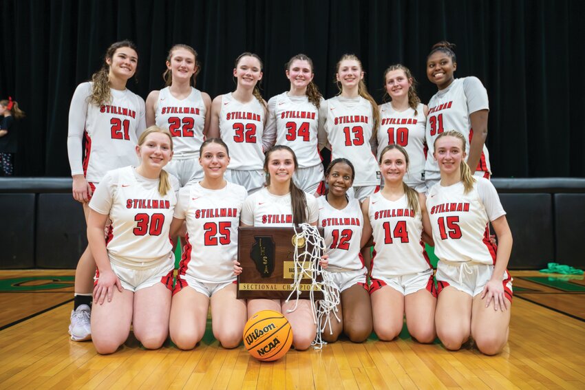 The Stillman Valley High School varsity girls basketball team won the IHSA 2A Rock Falls Sectional Championship on Thursday, defeating Byron 47-45. The team includes Olivia Voltz, Joslyn Nanni, Nola Ivy-Friberg, Lillian Green, Amelia Dunseth, Taylor Davidson, Emma Withers, Abby Gilliam, Addisyn Faerber, Alyvia Bagg, Dailene Wade, Brooklyn Lee and Brooke Jordal. The team is coached by Bobby Mellon.
