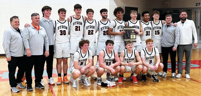 The Byron High School varsity boys basketball team took down Rockford Lutheran 64-51 on Friday to claim the IHSA 2A Regional Championship at Marian Central Catholic.