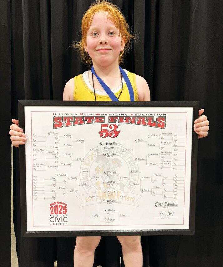 Raya Windham finished first in the 2025 IKWF State Championship at the Peoria Civic Center over the weekend.