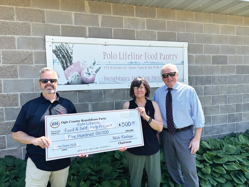 The Ogle County Republican Party recently donated some of the proceeds from their Spring Draw Down event held at Kennay Farms Distillery to the Lifeline Food & Self Help Project, which provides quality food items to households experiencing food insecurity.