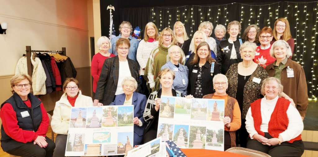 The Rochelle Chapter, Daughters of the American Revolution recently enjoyed a presentation about the Madonna of the Trail by member Luan Wine.