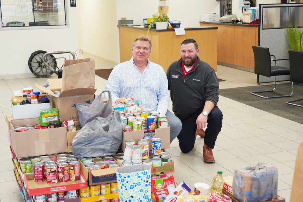 102.3 The Coyote held its 16th Annual 2 Ton Thanksgiving Food Drive on Thursday at Prescott Brothers Ford in Rochelle.