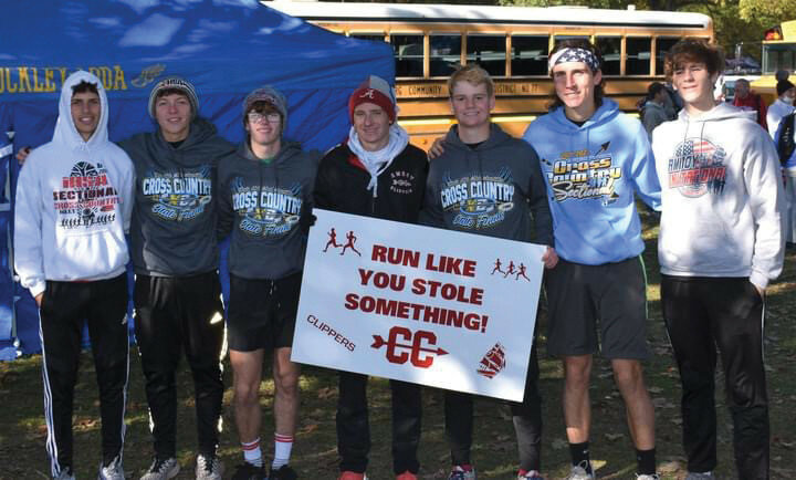 Pictured above, the Amboy boys’ cross country team finished up its highly-successful season by participating in the IHSA Class 1A State Cross Country Meet on Nov. 6 at Detweiler Park in Peoria. The team placed 22nd in the state with 468 points.  Pictured right, senior Clipper Brock Loftus ended his remarkable high school career by finishing in 26th place wiht a time of 15:36.83.
Photo courtesy of Heather Loftus