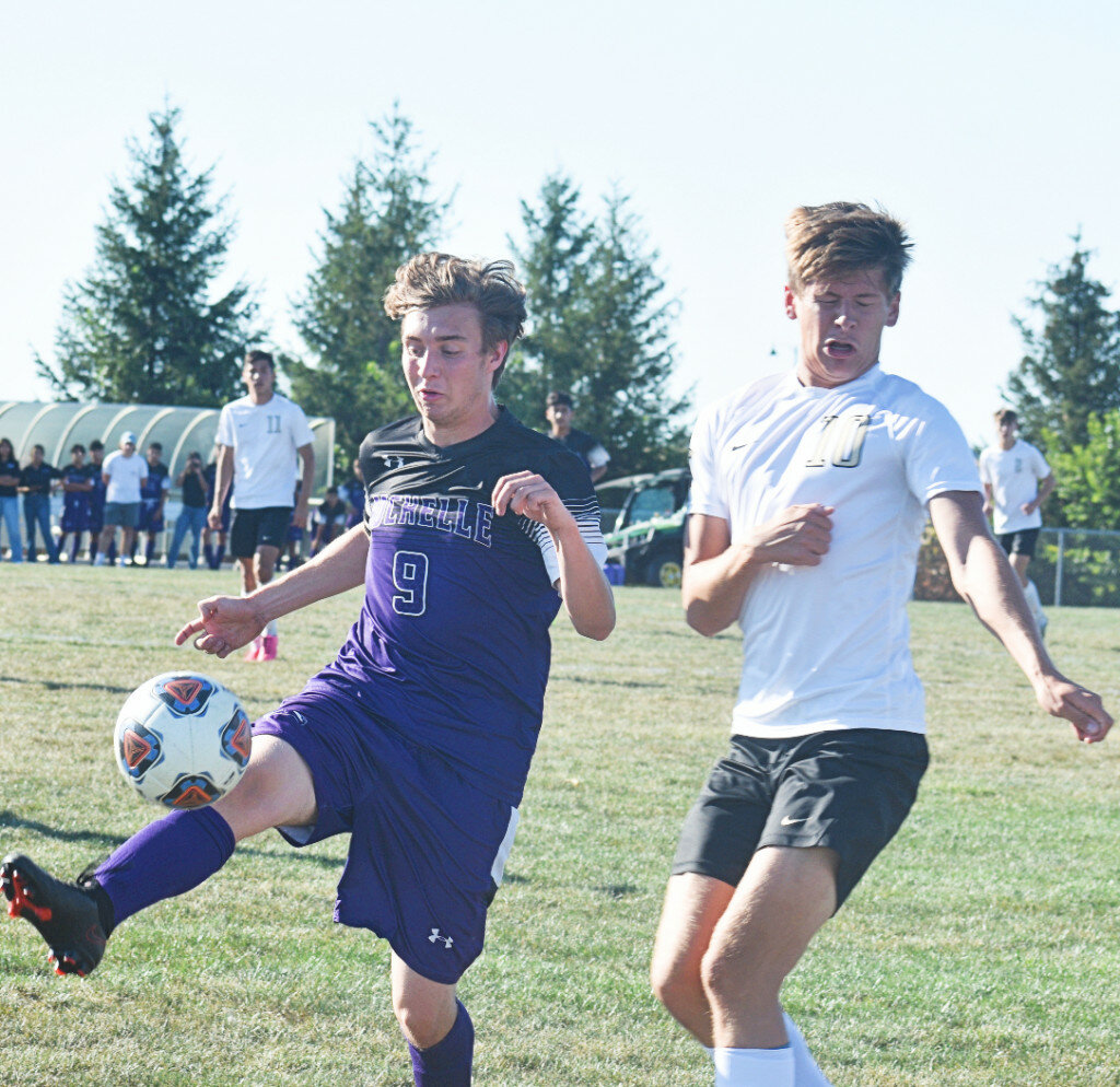 Senior Caleb Ritter is one of two starters on defense who will depart from the Rochelle Hub varsity soccer team after this season. (Photo by Russell Hodges)