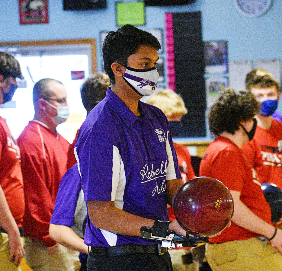 Senior Devansh Patel is one of three upperclassmen who are returning to the Rochelle Hub varsity bowling team this season. (Photo by Russell Hodges)