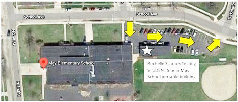 The testing site will is located at May School. The districts plan on testing Monday through Friday from 8:30-11:30 a.m. as long as they have the resources to run the program. Hours could change based upon resource availability and changes in testing hours will be posted on the districts’ Facebook pages,